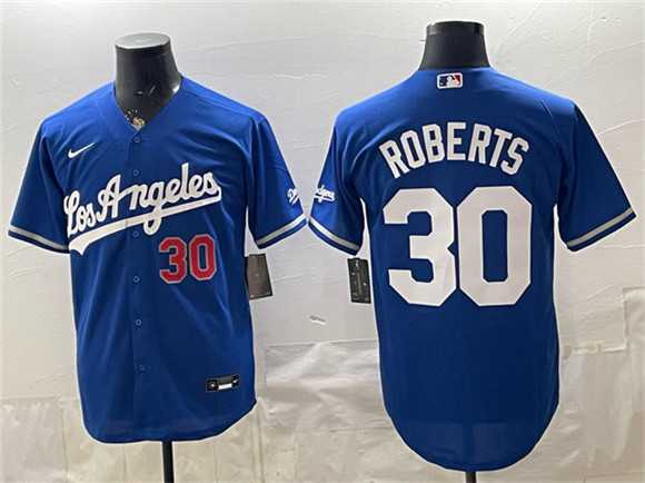 Mens Los Angeles Dodgers #30 Dave Roberts Royal Alternate Stadium Stitched Jersey->los angeles dodgers->MLB Jersey