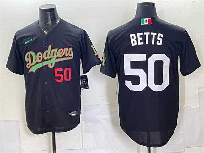 Men%27s Los Angeles Dodgers #50 Mookie Betts Black Mexico Limited Stitched Jersey Dzhi->los angeles dodgers->MLB Jersey