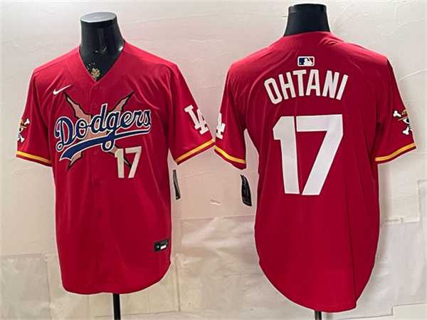 Mens Los Angeles Dodgers x One Piece #17 Shohei Ohtani Red Vapor Premier Limited Stitched Jersey->los angeles dodgers->MLB Jersey