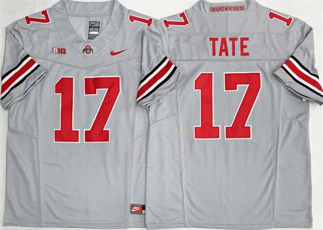 Mens Ohio State Buckeyes #17 Carnell Tate Gray 2025 F.U.S.E. Limited Stitched Jersey->ohio state buckeyes->NCAA Jersey
