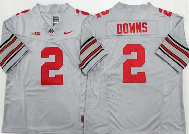Mens Ohio State Buckeyes #2 Caleb Downs Gray F.U.S.E. Limited Stitched Jersey->ohio state buckeyes->NCAA Jersey