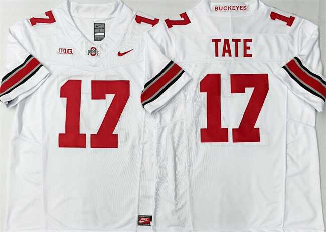 Mens Ohio State Buckeyes #17 Carnell Tate White 2025 F.U.S.E. Limited Stitched Jersey->ohio state buckeyes->NCAA Jersey