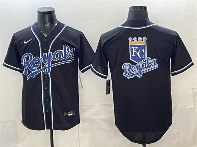Men%27s Kansas City Royals Team Big Logo 2026 Fashion Replica Black Out Stitched Jerseys->los angeles angels->MLB Jersey