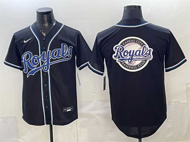 Mens Kansas City Royals Team Big Logo 2026 Fashion Replica Black Out Stitched Jersey->kansas city royals->MLB Jersey