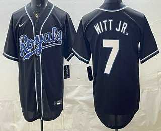 Men%27s Kansas City Royals #7 Bobby Witt Jr 2026 Black Fashion Cool Base Jersey->kansas city royals->MLB Jersey