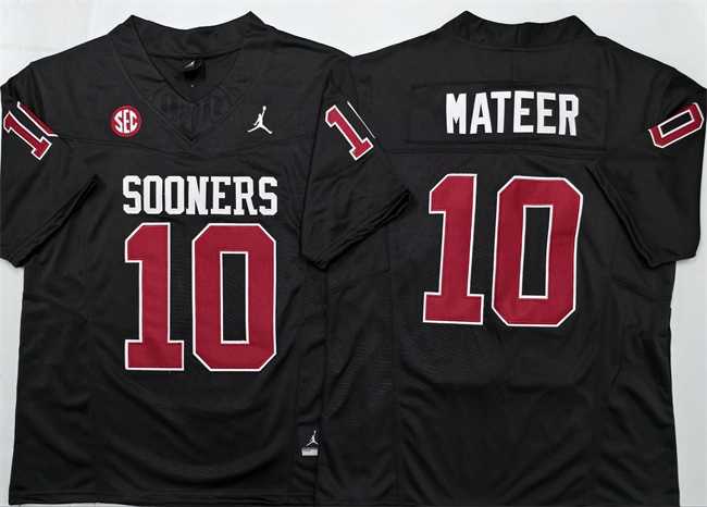 Men%27s Oklahoma Sooners #10 John Mateer Black 2025 F.U.S.E. Stitched Jersey->ohio state buckeyes->NCAA Jersey
