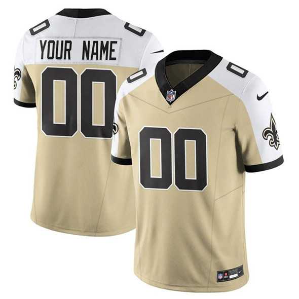 Men%27s New Orleans Saints Active Player Custom Gold White Alternate 2025 F.U.S.E. Vapor Limited Football Stitched Jersey->customized nfl jersey->Custom Jersey