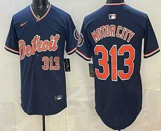 Men%27s Detroit Tigers #313 Motor City Navy 2026 Alternate Vapor Premier Limited Stitched Jersey->detroit tigers->MLB Jersey