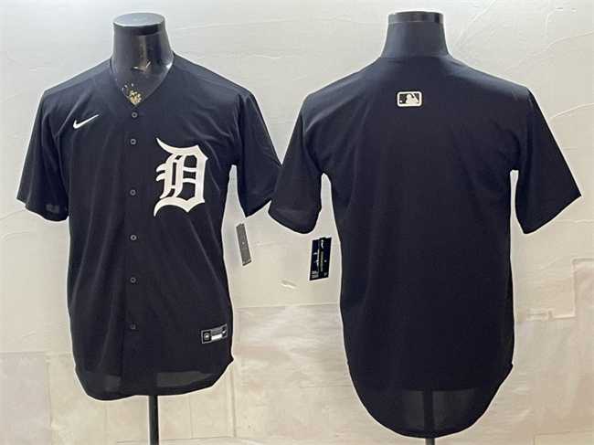 Men%27s Detroit Tigers Blank Black Limited Stitched Jersey->detroit tigers->MLB Jersey