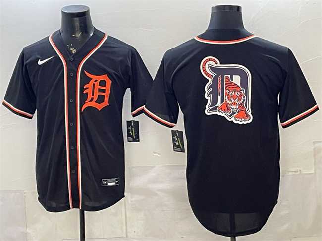 Men%27s Detroit Tigers Team Big Logo 2026 Fashion Replica Black Out Stitched Jersey->detroit tigers->MLB Jersey