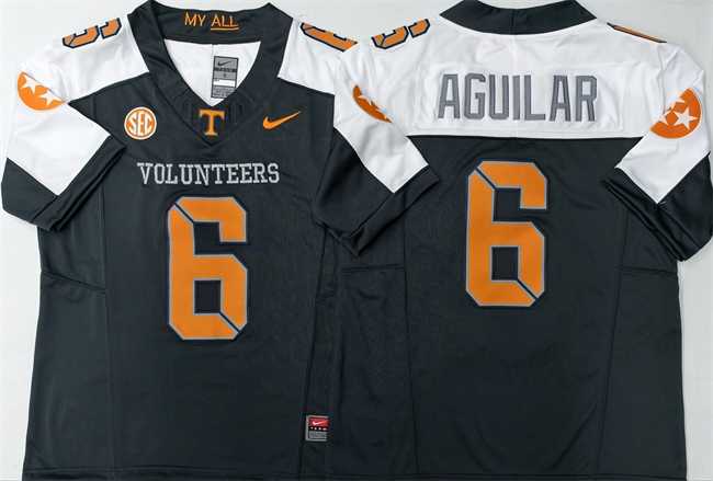 Mens Tennessee Volunteers #6 Joey Aguilar White Black 2025 F.U.S.E. Stitched Jersey->tennessee volunteers->NCAA Jersey