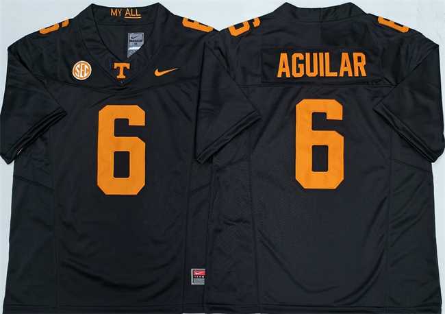 Mens Tennessee Volunteers #6 Joey Aguilar Black 2025 F.U.S.E. Stitched Jersey->tennessee volunteers->NCAA Jersey