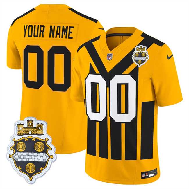 Men%27s Pittsburgh Steelers Active Player Custom Gold 1933 F.U.S.E. Throwback Alternate Football Stitched Football Jersey->customized nfl jersey->Custom Jersey