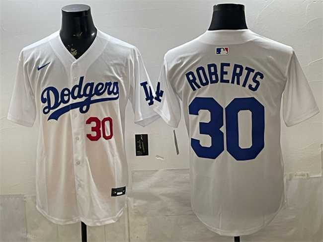 Mens Los Angeles Dodgers #30 Dave Roberts White 2026 Home Limited Stitched Jersey->los angeles dodgers->MLB Jersey
