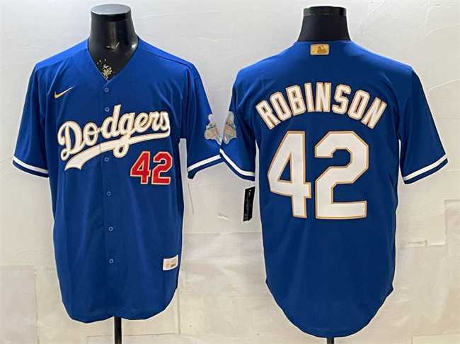 Mens Los Angeles Dodgers #42 Jackie Robinson Royal 2026 Alternate Gold Collection Stadium Stitched Jersey->los angeles dodgers->MLB Jersey