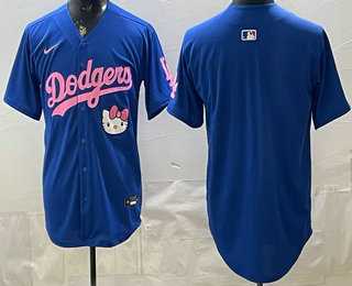 Mens Los Angeles Dodgers Blank Blue Hello Kitty 2025 World Series Champions Limited Jersey->los angeles dodgers->MLB Jersey