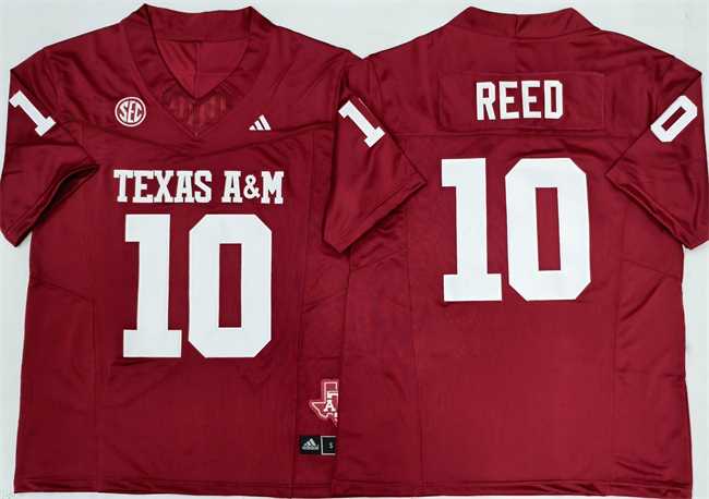 Mens Texas A&M Aggies Lions #10 Marcel Reed Red 2025 F.U.S.E. Stitched Jersey->texas a&m aggies->NCAA Jersey