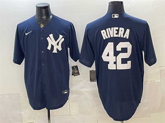 Men%27s New York Yankees #42 Mariano Rivera Navy Limited Stitched Jersey->new york yankees->MLB Jersey