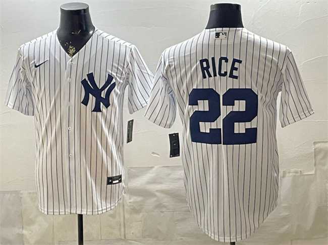 Men%27s New York Yankees #22 Ben Rice White Home Stitched Jersey->new york yankees->MLB Jersey