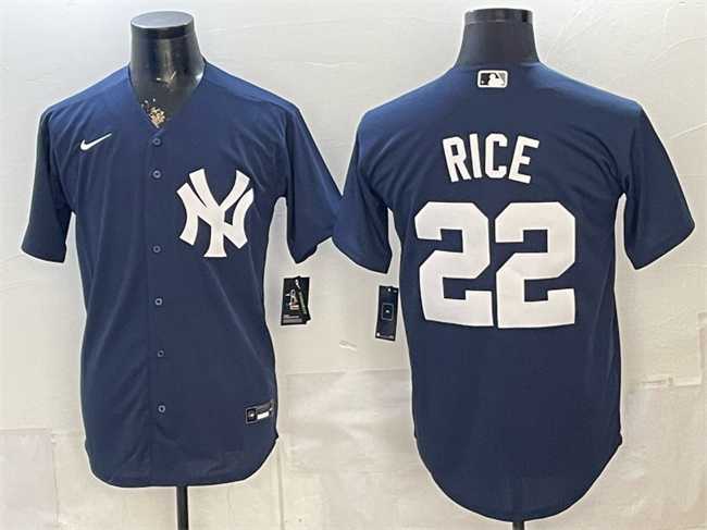 Men%27s New York Yankees #22 Ben Rice Navy Stitched Jersey->new york yankees->MLB Jersey