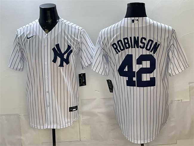 Men%27s New York Yankees #42 Jackie Robinson White Stitched Jersey->new york yankees->MLB Jersey