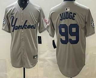 Men%27s New York Yankees #99 Aaron Judge Grey Limited Jersey->new york yankees->MLB Jersey