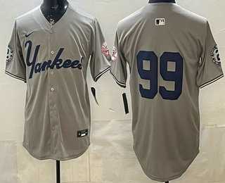 Men%27s New York Yankees #99 Aaron Judge Grey Without Name Limited Jersey->new york yankees->MLB Jersey