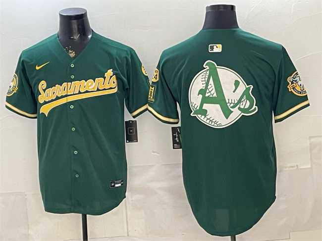 Mens Oakland Athletics Team Big Logo 2026 Green Alternate Sacramento Celebrating 125 Years Vapor Limited Stitched Jerseys->oakland athletics->MLB Jersey