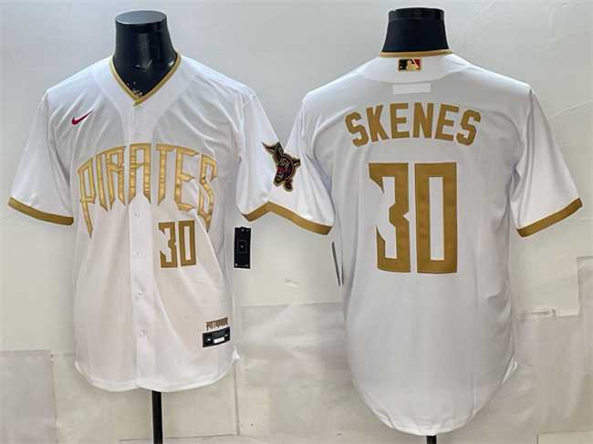 Men%27s Pittsburgh Pirates #30 Paul Skenes White 2026 City Connect Stadium Stitched Jersey->pittsburgh pirates->MLB Jersey