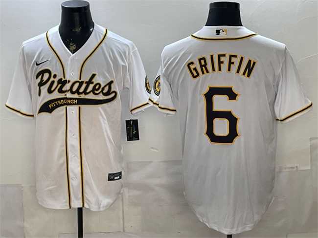 Mens Pittsburgh Pirates #6 Konnor Griffin White Cool Base Stitched Jersey->pittsburgh pirates->MLB Jersey