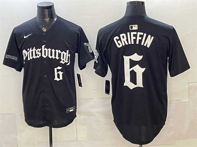 Mens Pittsburgh Pirates #6 Konnor Griffin Black Gothic Steel City Edition Vapor Limited Stitched Jersey->pittsburgh pirates->MLB Jersey