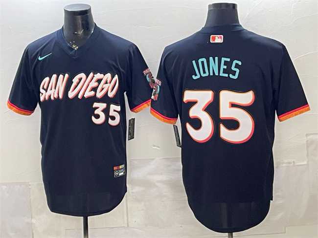 Men%27s San Diego Padres #35 Randy Jones Obsidian 2026 City Connect Stadium Stitched Jersey->san diego padres->MLB Jersey