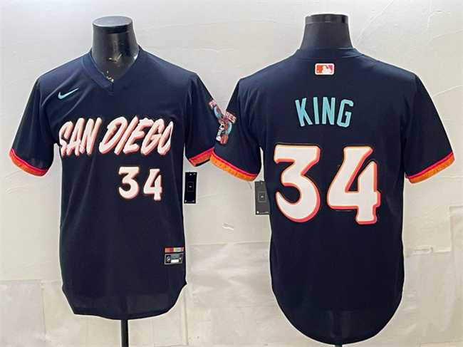 Mens San Diego Padres #34 Michael King Obsidian 2026 City Connect Stadium Stitched Jersey->san diego padres->MLB Jersey
