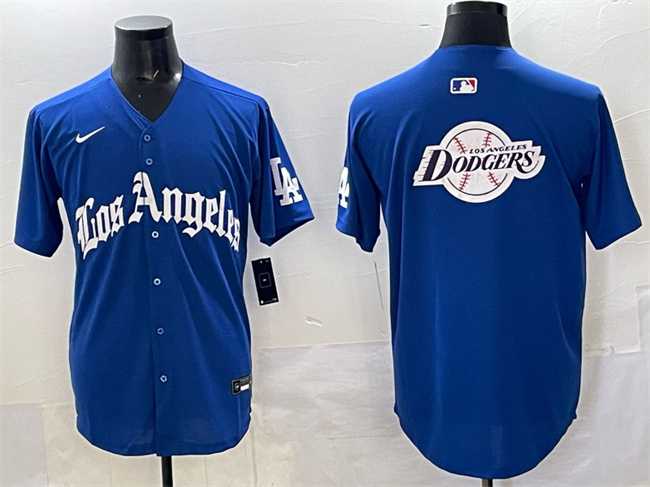 Men%27s Los Angeles Dodgers Team Big Logo Blue 2025 LA Gothic Style With Fernando Patch Vapor Premier Limited Stitched Jersey->los angeles dodgers->MLB Jersey