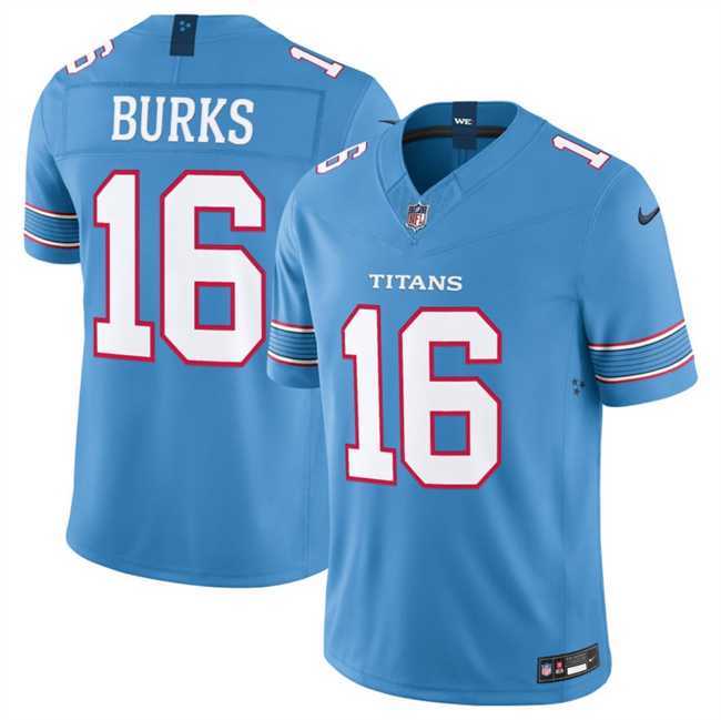 Mens Tennessee Titans #16 Treylon Burks Light Blue 2026 F.U.S.E. Vapor Limited Stitched Jersey Dzhi->->NFL Jersey