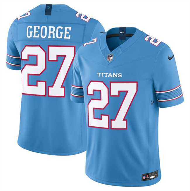 Men%27s Tennessee Titans #27 Eddie George Light Blue 2026 F.U.S.E. Vapor Limited Stitched Jersey Dzhi->tennessee titans->NFL Jersey