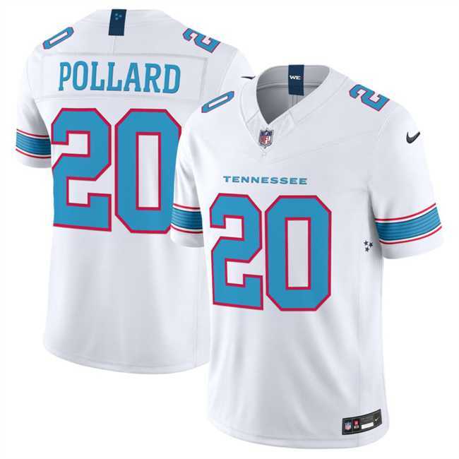 Mens Tennessee Titans #20 Tony Pollard White 2026 F.U.S.E. Vapor Limited Stitched Jersey Dzhi->->NFL Jersey