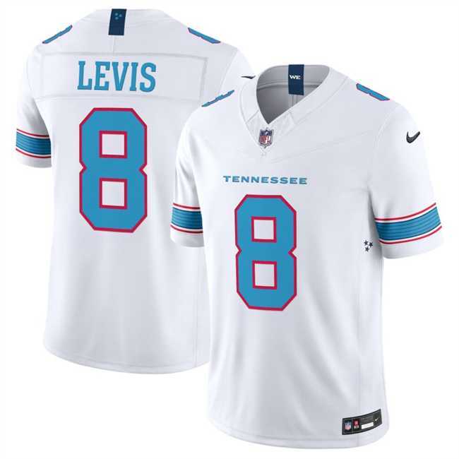 Mens Tennessee Titans #8 Will Levis White 2026 F.U.S.E. Vapor Limited Stitched Jersey Dzhi->->NFL Jersey