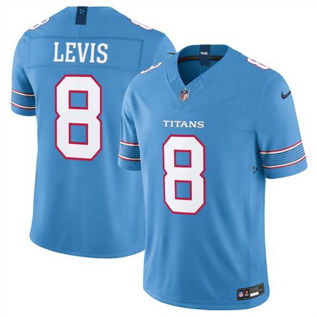 Mens Tennessee Titans #8 Will Levis Light Blue 2026 F.U.S.E. Vapor Limited Stitched Jersey Dzhi->->NFL Jersey