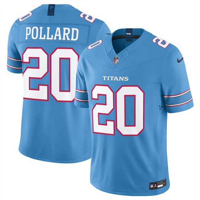 Mens Tennessee Titans #20 Tony Pollard Light Blue 2026 F.U.S.E. Vapor Limited Stitched Jersey Dzhi->->NFL Jersey