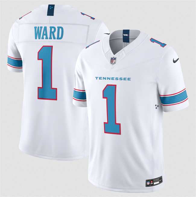 Mens Tennessee Titans #1 Cameron Ward White 2026 F.U.S.E. Vapor Limited Stitched Jersey Dzhi->->NFL Jersey