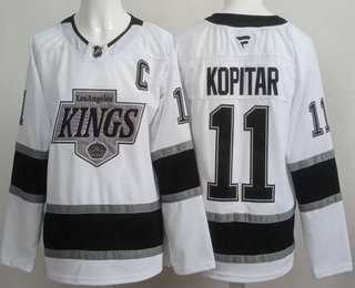 Mens Los Angeles Kings #11 Anze Kopitar White Authentic Jersey->los angeles kings->NHL Jersey