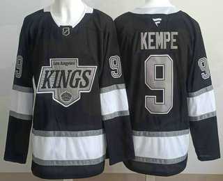 Mens Los Angeles Kings #9 Adrian Kempe Black Alternate Authentic Jersey->los angeles kings->NHL Jersey