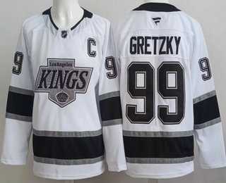 Mens Los Angeles Kings #99 Wayne Gretzky White Authentic Jersey->los angeles kings->NHL Jersey