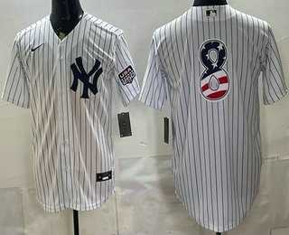 Men%27s New York Yankees #8 Yogi Berra White 2026 USA 250 Fourth of July Home Stadium Stitched Jersey Dzhi->new york yankees->MLB Jersey
