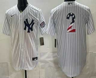 Men%27s New York Yankees #2 Derek Jeter White 2026 USA 250 Fourth of July Home Stadium Stitched Jersey Dzhi->new york yankees->MLB Jersey