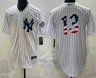 Men%27s New York Yankees #13 Jazz Chisholm Jr White 2026 USA 250 Fourth of July Home Stadium Stitched Jersey Dzhi->new york yankees->MLB Jersey