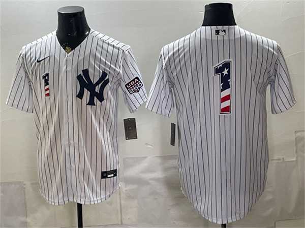 Men%27s New York Yankees #1 Bobby Murcer White 2026 USA 250 Fourth of July Home Stadium Stitched Jersey Dzhi->new york yankees->MLB Jersey