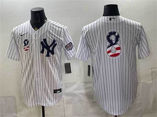 Men%27s New York Yankees #8 Yogi Berra White 2026 USA 250 Fourth of July Home Stadium Stitched Baseball Jersey Dzhi->new york yankees->MLB Jersey