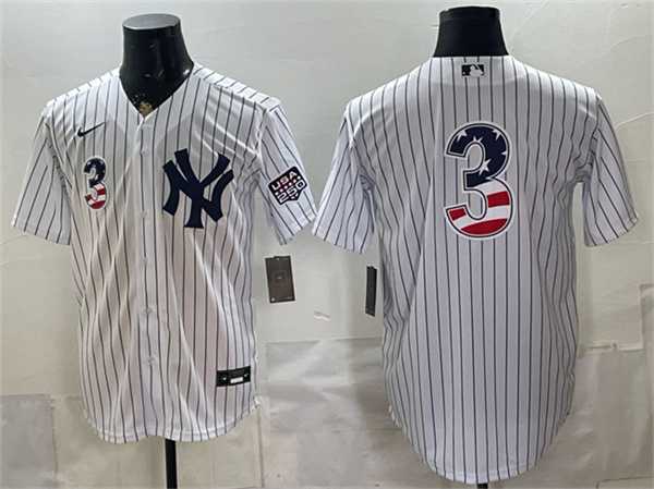 Men%27s New York Yankees #3 Babe Ruth White 2026 USA 250 Fourth of July Home Stadium Stitched Baseball Jersey Dzhi->new york yankees->MLB Jersey